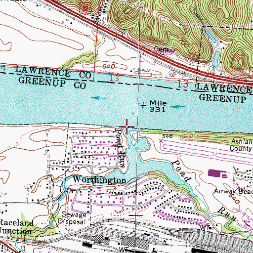 Topographic Map of Pond Run, KY