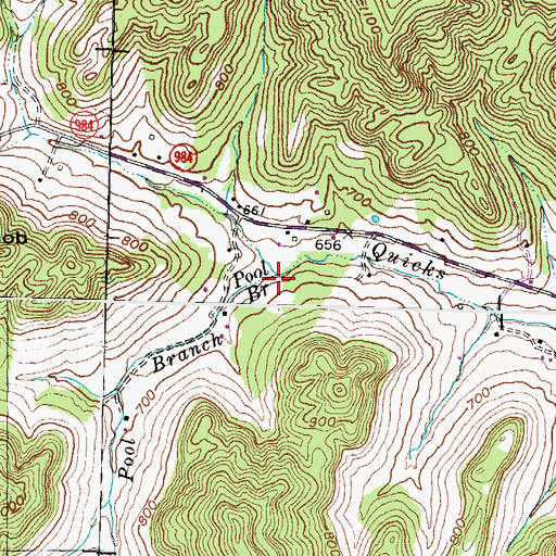 Topographic Map of Pool Branch, KY