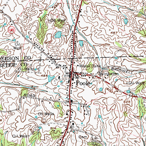 Topographic Map of Poole, KY