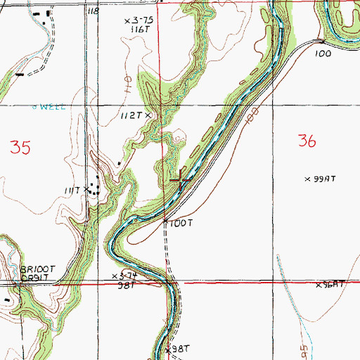 Topographic Map of Hill Bayou, LA