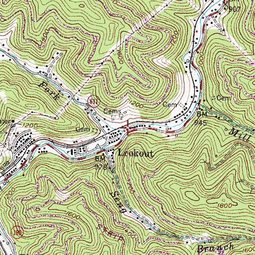 Topographic Map of Poor Bottom Fork, KY