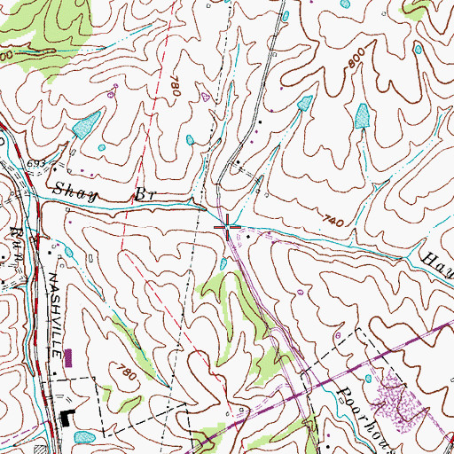Topographic Map of Poorhouse Branch, KY