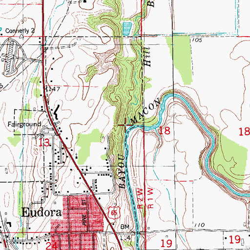 Topographic Map of Hill Bayou, AR