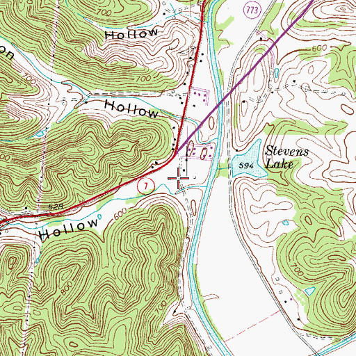 Topographic Map of Pope Hollow, KY
