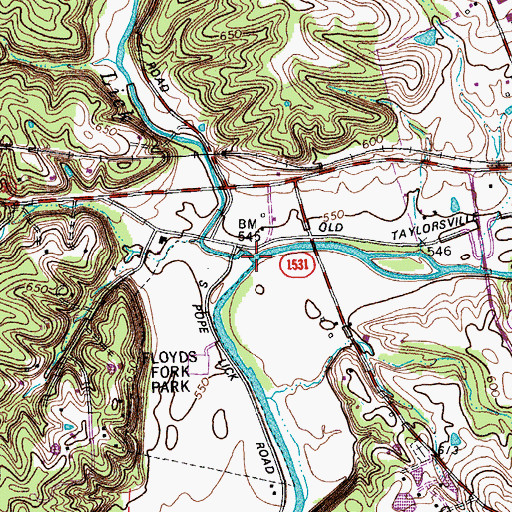 Topographic Map of Pope Lick, KY