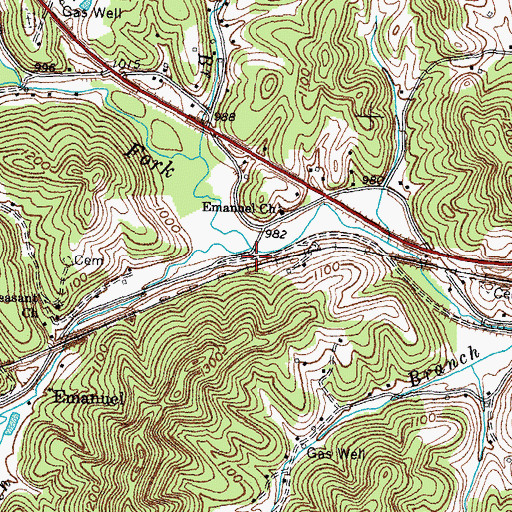 Topographic Map of Poplar Branch, KY