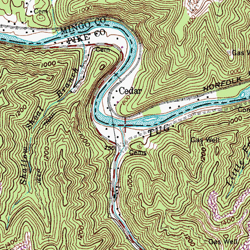 Topographic Map of Poplar Creek, KY