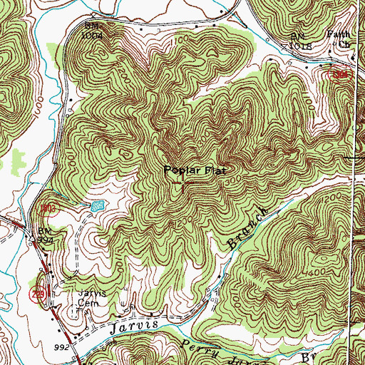 Topographic Map of Poplar Flat, KY