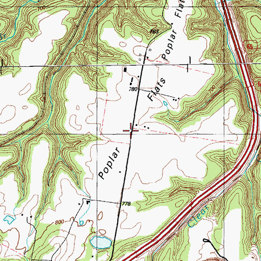 Topographic Map of Poplar Flats, KY