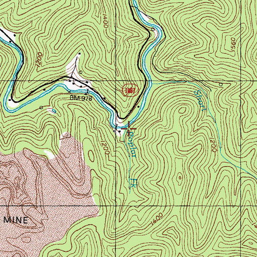 Topographic Map of Poplar Fork, KY