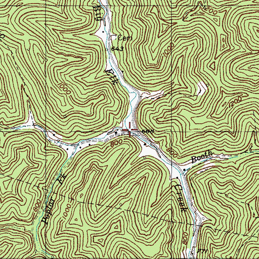 Topographic Map of Poplar Fork, KY