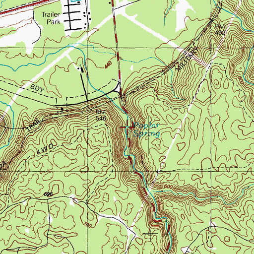 Topographic Map of Poplar Spring, KY