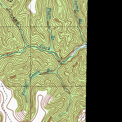 Topographic Map of Porter Camp Branch, KY