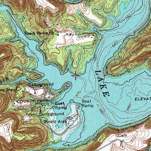 Topographic Map of Porter Creek, KY