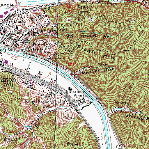 Topographic Map of Porter Hollow, KY