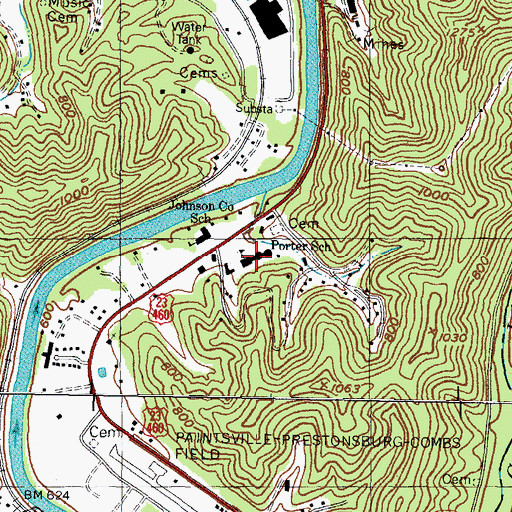 Topographic Map of Porter School, KY