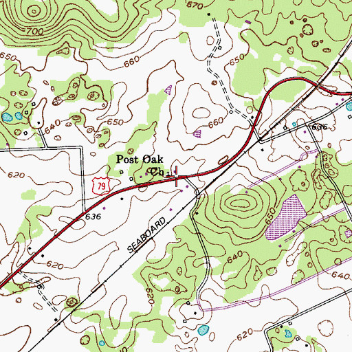 Topographic Map of Post Oak Church, KY