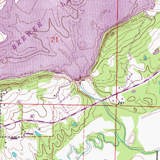 Topographic Map of Hill Creek, AR