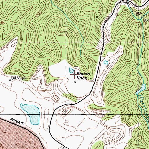 Topographic Map of Potato Knob, KY