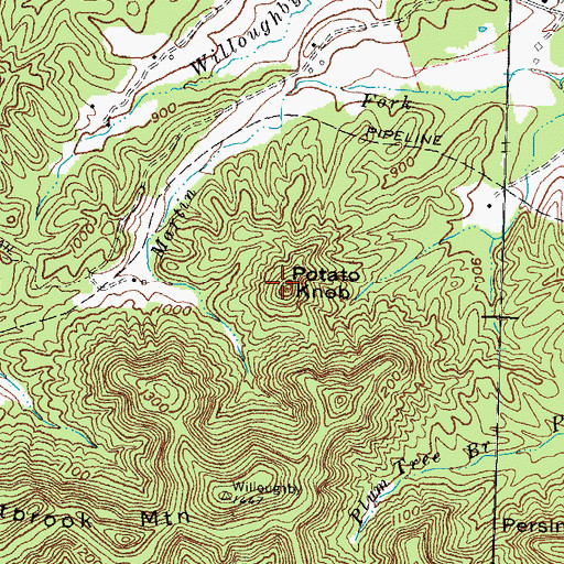 Topographic Map of Potato Knob, KY