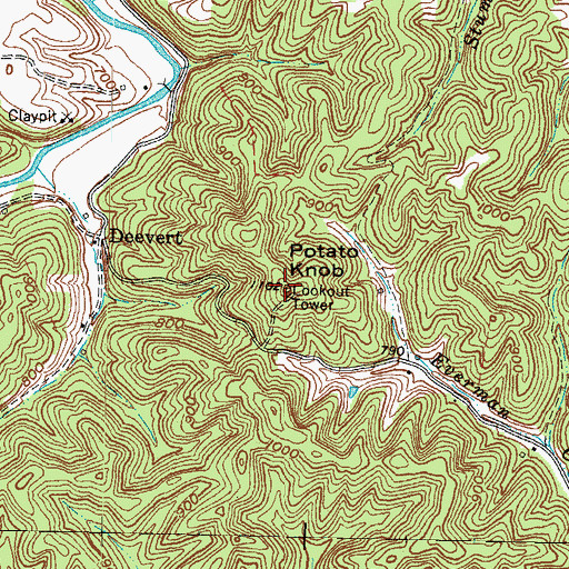 Topographic Map of Potato Knob, KY