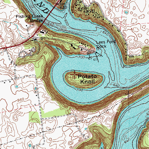 Topographic Map of Potato Knoll, KY
