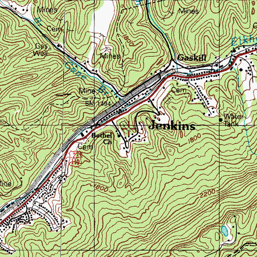Topographic Map of Potter Cemetery, KY