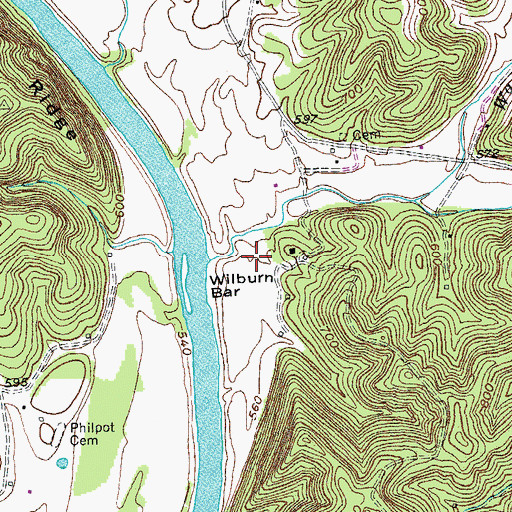 Topographic Map of Potters Creek, KY