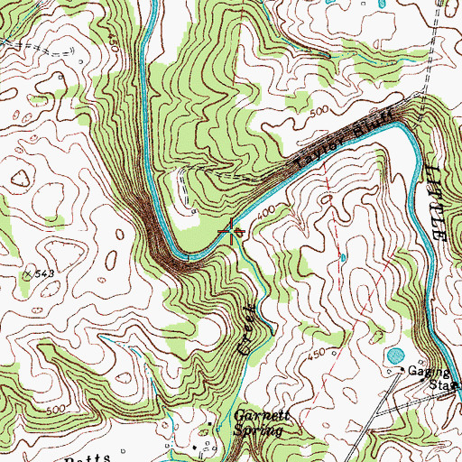 Topographic Map of Potts Creek, KY