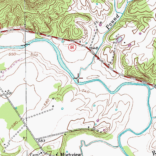 Topographic Map of Pound Run, KY