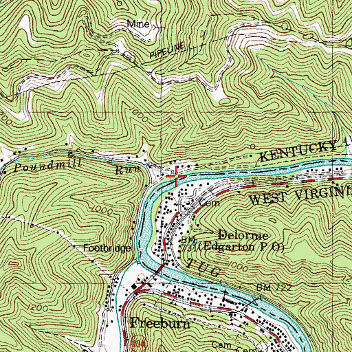 Topographic Map of Poundmill Run, KY
