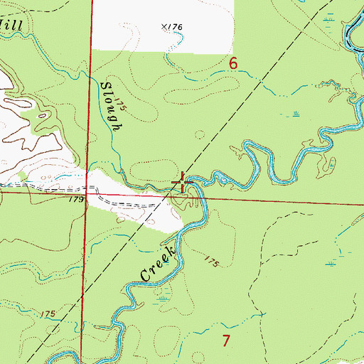 Topographic Map of Hill Slough, AR