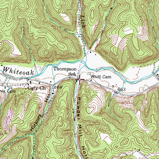 Topographic Map of Powder Mill Hollow, KY