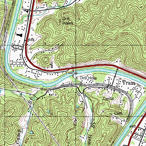 Topographic Map of Powell Branch, KY