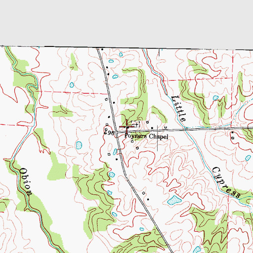Topographic Map of Poyners Chapel, KY