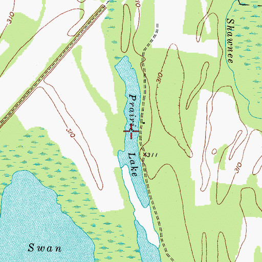 Topographic Map of Prairie Lake, KY