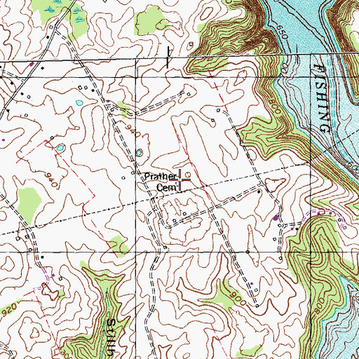Topographic Map of Prather Cemetery, KY