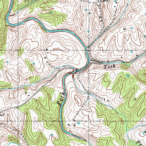 Topographic Map of Prather Creek, KY
