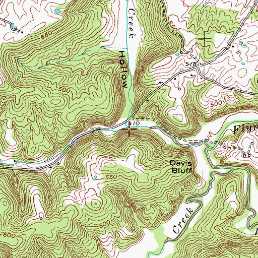 Topographic Map of Pratt Creek, KY