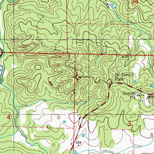 Topographic Map of Hills Hill, AR