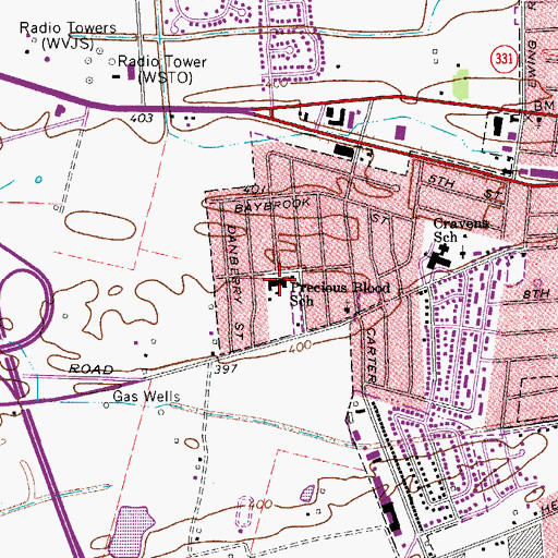 Topographic Map of Precious Blood School, KY