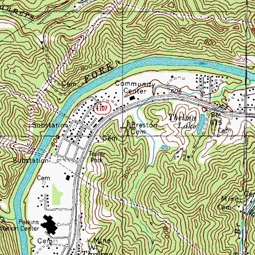 Topographic Map of Preston Cemetery, KY