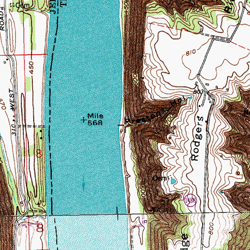 Topographic Map of Preston Hollow, KY