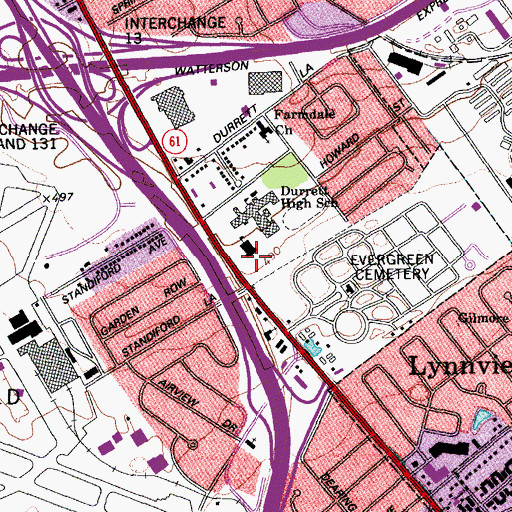 Topographic Map of Prestonia School, KY