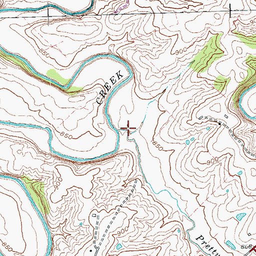 Topographic Map of Pretty Run, KY
