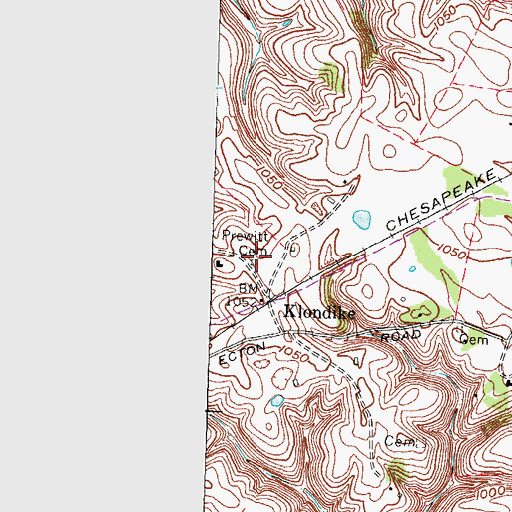 Topographic Map of Prewitt Cemetery, KY