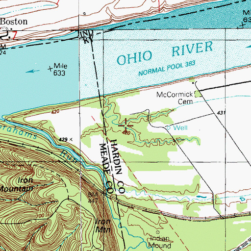 Topographic Map of Prewitts Lake, KY