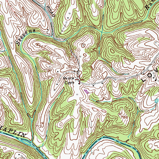 Topographic Map of Price Cemetery, KY