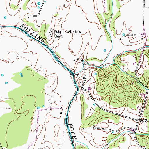 Topographic Map of Price Creek, KY