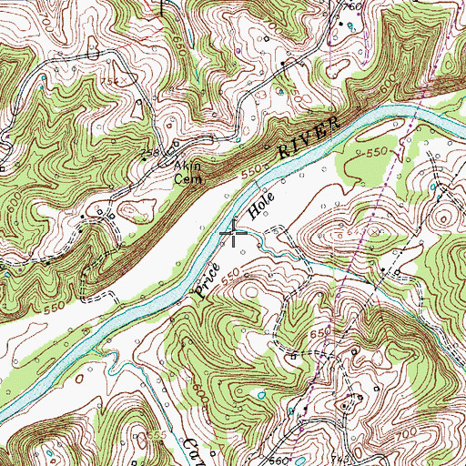 Topographic Map of Price Hole, KY